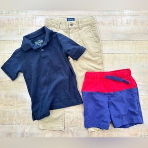 3 piece set toddler boys kids polo shirt khaki pants jogger shorts Tommy Bahama